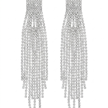 Rhinestone Tassel Earrings