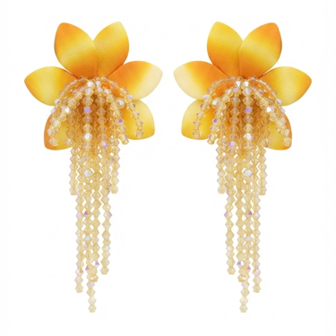 Golden Flower Dangle Earrings