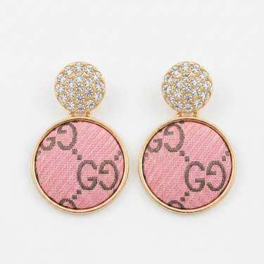 Pink Crystal Studded Earrings
