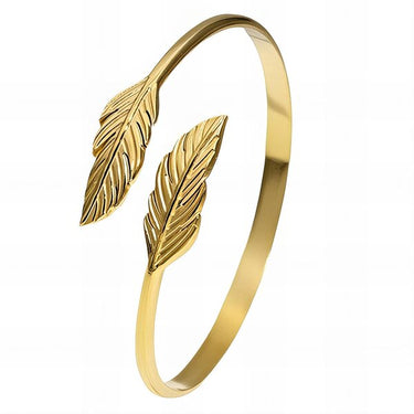Gold Feather Cuff Bracelet