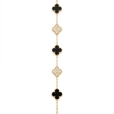 Black Clover Motif Gold Bracelet