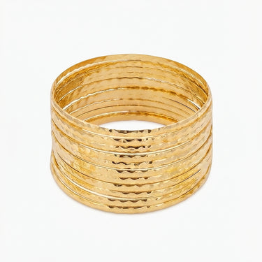 Stackable gold bangle sets