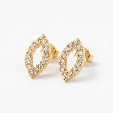Gold Marquise Crystal Stud Earrings