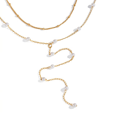 Gold Layered necklace with Pearls