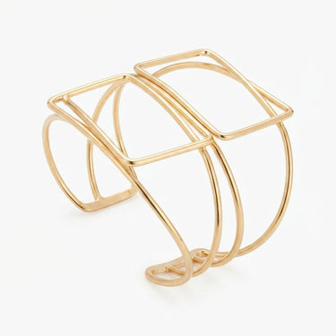 Geometric Gold Statement Bracelet