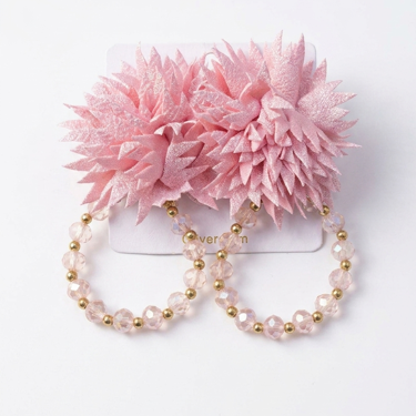 Pink Floral beaded Earrings