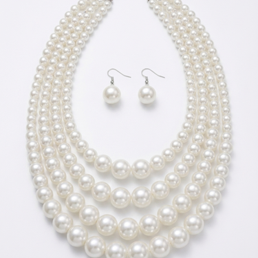 Classic Pearl Necklace & Earring Set