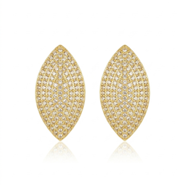 Golden Leaf Stud Earrings