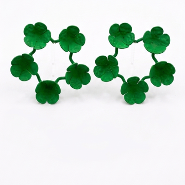 Boucles d'oreilles trèfle vert