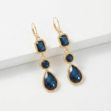 Blue Gemstone Drop Earrings