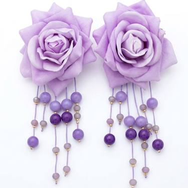 Lavender Rose Statement Earrings