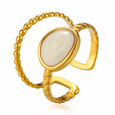 Opalescent stone ring