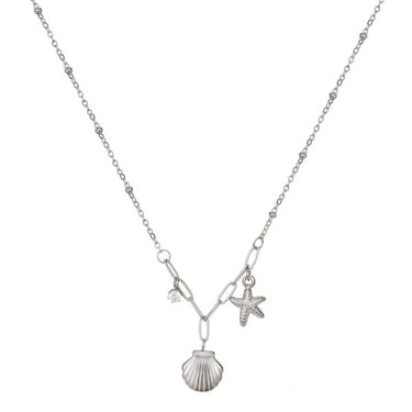 Seashell & Starfish Charm Necklace