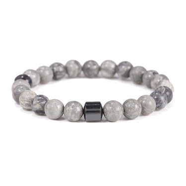 Gray Stone Bead Bracelet