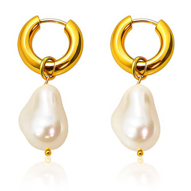 Baroque pearl dangle earrings