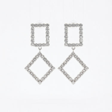 Geometric Crystal Drop Earrings