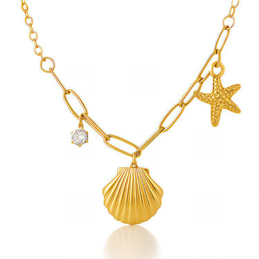 Gold Beach Charm Necklace
