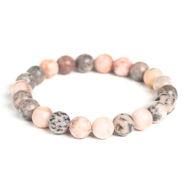 Pink Zebra Jasper Beaded Bracelet