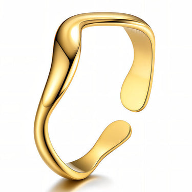 Abstract Wave Gold Ring