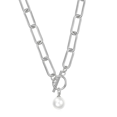 Chunky Chain Pearl Necklace