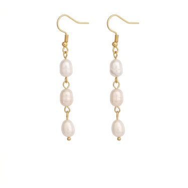Gold & Pearl Drop Earrings